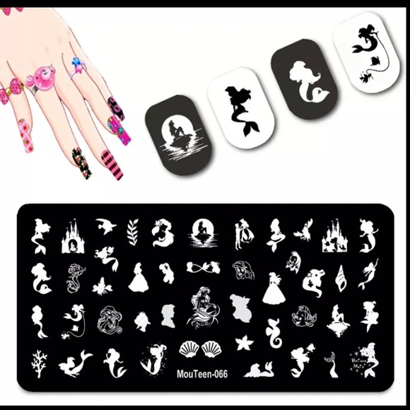 Ariel mermaid nail stamp plate - Picture 1 of 1